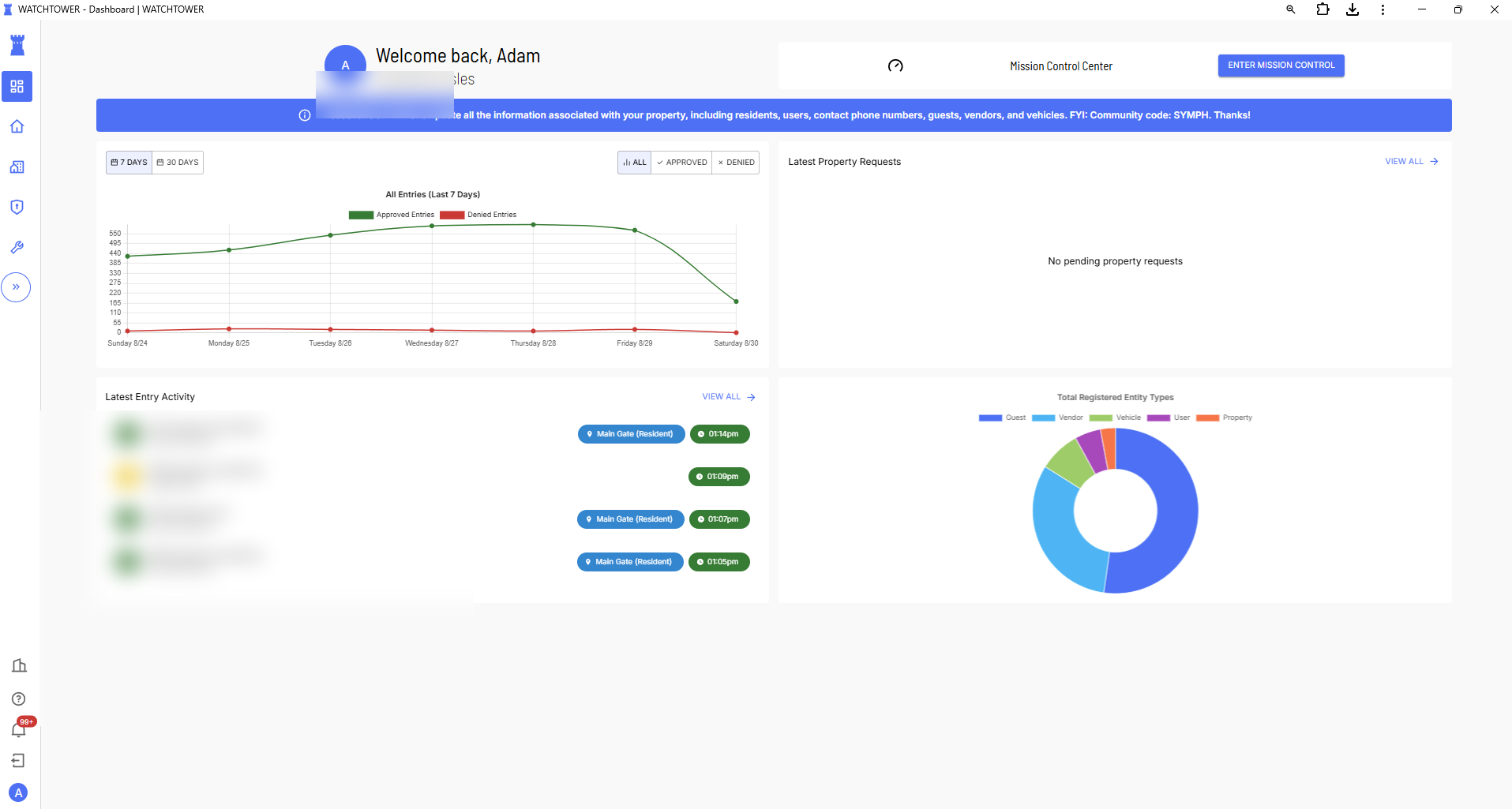 Example Watchtower Dashboard
